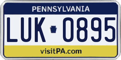 PA license plate LUK0895