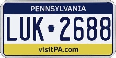 PA license plate LUK2688