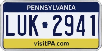PA license plate LUK2941