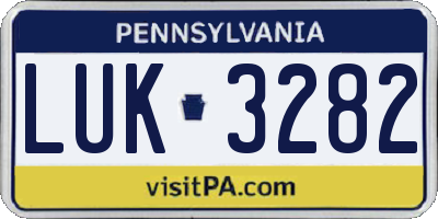 PA license plate LUK3282