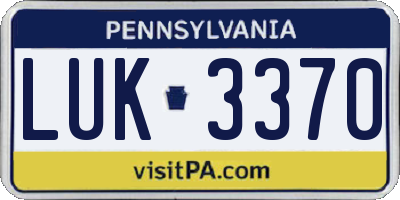PA license plate LUK3370