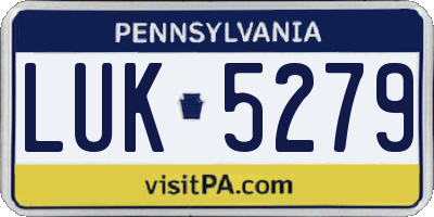 PA license plate LUK5279