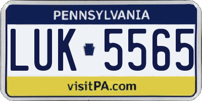 PA license plate LUK5565
