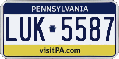 PA license plate LUK5587