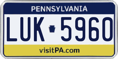 PA license plate LUK5960