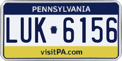 PA license plate LUK6156