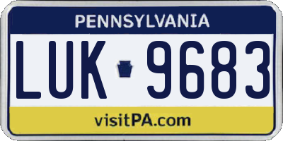 PA license plate LUK9683