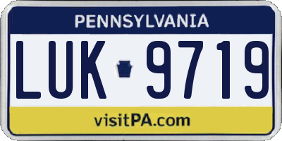 PA license plate LUK9719