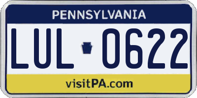 PA license plate LUL0622