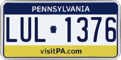PA license plate LUL1376