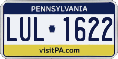 PA license plate LUL1622