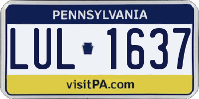 PA license plate LUL1637