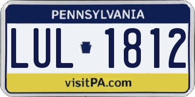 PA license plate LUL1812