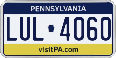 PA license plate LUL4060