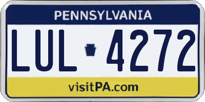 PA license plate LUL4272