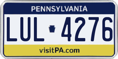 PA license plate LUL4276
