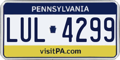 PA license plate LUL4299