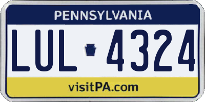 PA license plate LUL4324