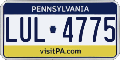 PA license plate LUL4775