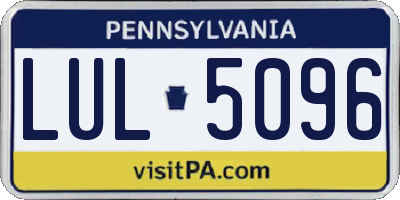 PA license plate LUL5096