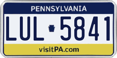 PA license plate LUL5841