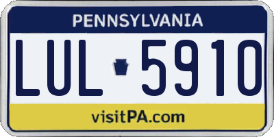 PA license plate LUL5910