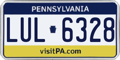 PA license plate LUL6328
