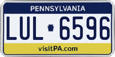 PA license plate LUL6596
