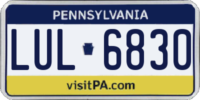 PA license plate LUL6830