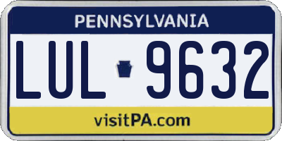PA license plate LUL9632