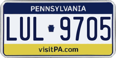 PA license plate LUL9705