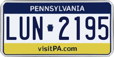 PA license plate LUN2195
