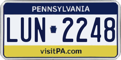 PA license plate LUN2248
