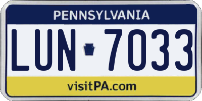 PA license plate LUN7033