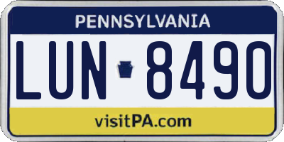 PA license plate LUN8490