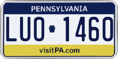 PA license plate LUO1460