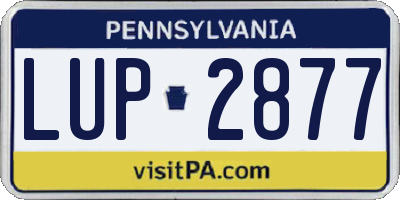 PA license plate LUP2877