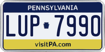 PA license plate LUP7990