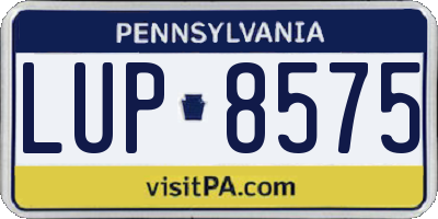 PA license plate LUP8575