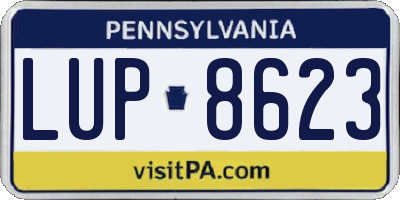 PA license plate LUP8623