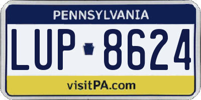 PA license plate LUP8624