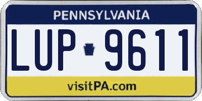 PA license plate LUP9611
