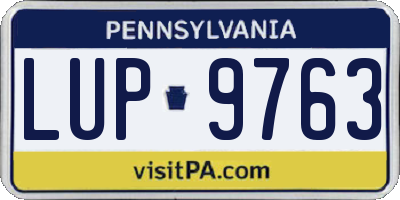 PA license plate LUP9763