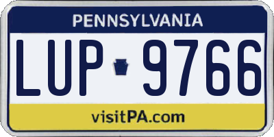 PA license plate LUP9766