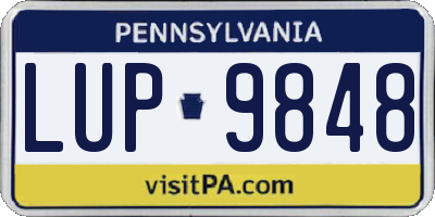 PA license plate LUP9848
