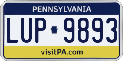 PA license plate LUP9893