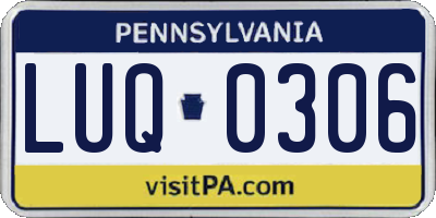 PA license plate LUQ0306