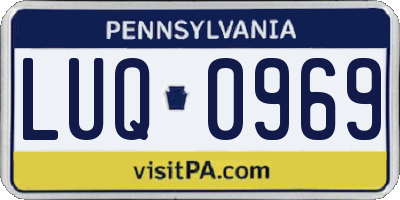 PA license plate LUQ0969