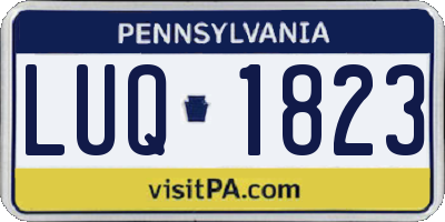 PA license plate LUQ1823