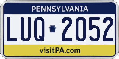 PA license plate LUQ2052